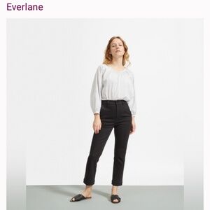 EVERLANE The Slim Leg Crop Pants Washed black size 6